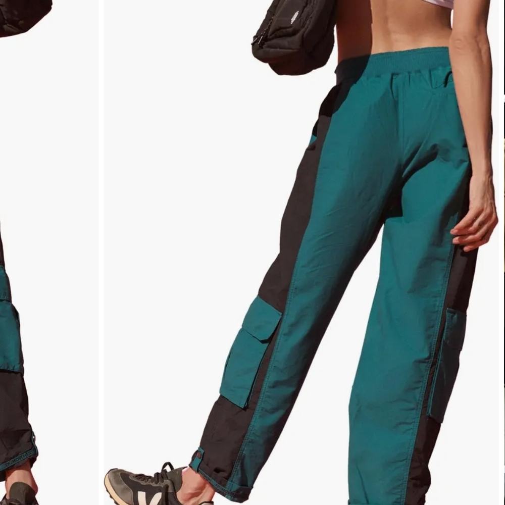 Free People Movement Teal and Black Cargo Pants - Picture 3 of 12